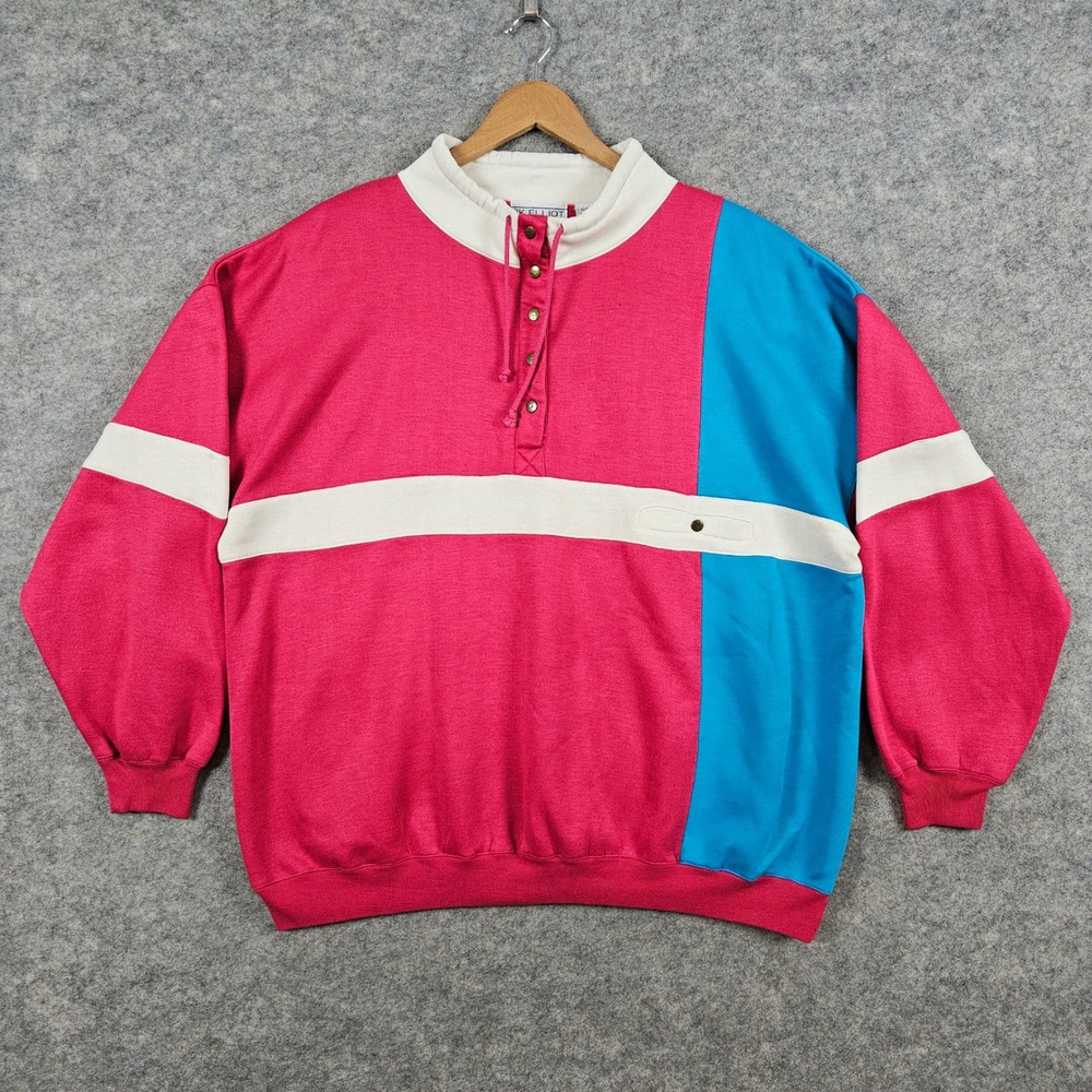 PK Elliot Plus Womens 42/22W Pullover Color Block Sweatshirt Vintage Retro SPOT